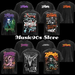 [Collection] Retro Rob Zombie Men T-Shirts ,Rob Zombie T-shirt , Washed Oversized T-Shirt , Rock Band Shirt, Retro Music Tee, Rock Music Lover Shirt, Vintage Band Shirts Casual Fabric Fit Top , Top Men's and Women's Clothing
