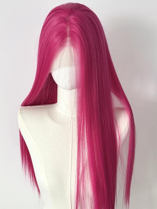 Light Pink Wig for Women 13x4 Lace Front Wig 26inch Long Straight Synthetic Wigs Soft Natural Heat-resistant Fiber Cosplay Wig Synthetic Hair