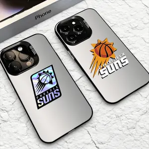 Famous Teams Logo P-Phoenix S-Suns Phone Case For iPhone 17-12 Pro Max, Hollow Laser Aurora Case Iridescent Gradient, Smooth Matte Durable Scratch-Resistant, Anti-Fingerprint Protective Cover, Shimmer Effect, Gift Men Women