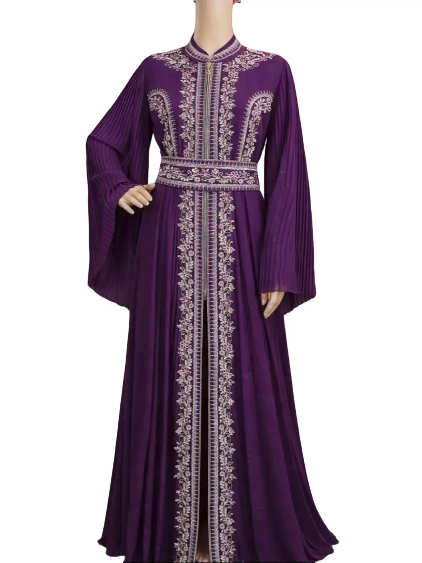Luxury Embroidered Moroccan Kaftan for Women – Royal color Occasion Dress , قفطان ملوكي مميز جدا بتفاصيله
