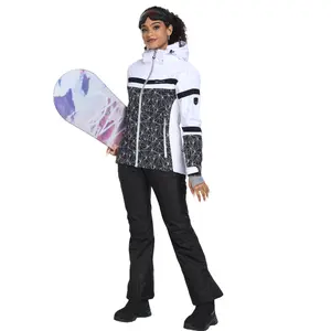 YEEFINE Women's Ski Jackets and Pants Set Windproof Waterproof Insulated Snowsuit Winter Warm Snowboarding Snow Coat