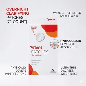 Yitape Overnight Face Patches (72 Pieces), Super Patch, Hydrocolloid Strong Adhesion, Covers Imperfections, Wake Up Fresh and Clear, Small and Invisible