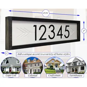 Applegate Large Arrow Address Marker for Modern Homes - Custom Farmhouse Numbers Sign