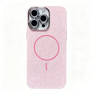 （Case & Nova.） Luxury Glitter Sparkle Magnetic Phone Case with Rhinestone Camera Lens Protector, Compatible with iPhone 17 Pro Max, 16, 15, 14, 13, 12, Shockproof Wireless Charging Protective Cover junk