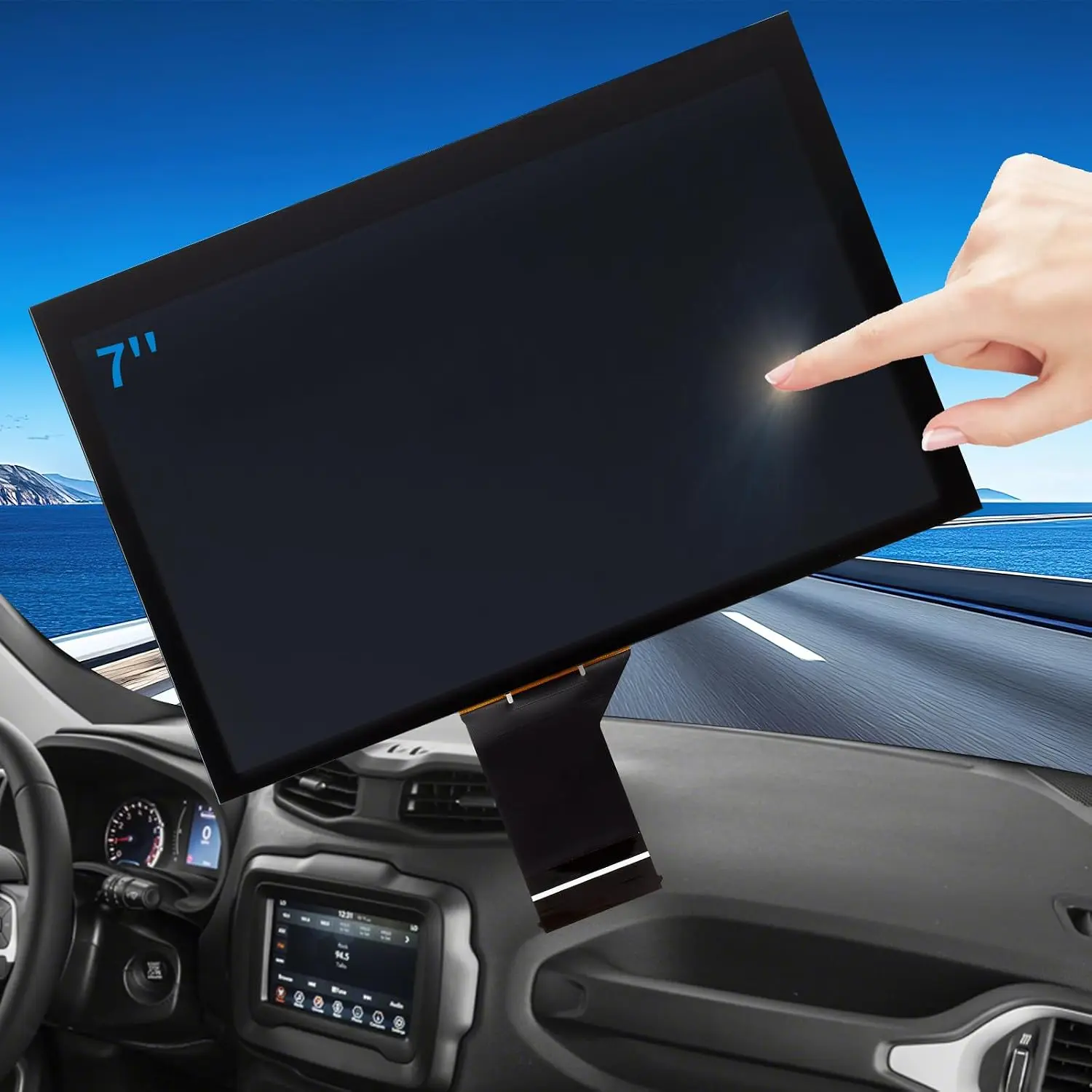 Uconnect LCD Screen and Digitizer Replacement for 20202017 Jeep Compass Radio Touch Screen OEM Navigation System, Touchscreen Display for 20182021Jeep Renegade TDOWXGA0700K00033V2V1
