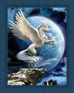 Mystique Unicorn Panel Cotton Fabric
