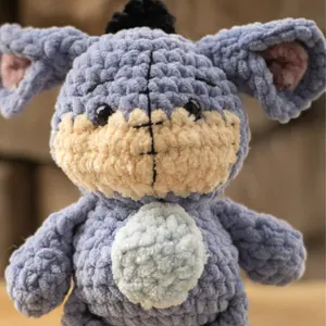 Crocheted Purple Donkey Plushie Amigurumi