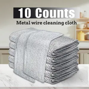 10 Counts Multipurpose Dishwashing Rags, Seam Edge Craftsmanship, Food Residue Removal