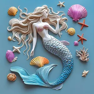 Mermaid Theme Silicone Mold, Starfish Shell Designs Clay Moulds, for DIY Polymer Clay Crafts, Soap Making, Candle Craft, Irregular Jewelry Making, Home Decor, Spring Mother's Day Valentine's Day Projects, Molding