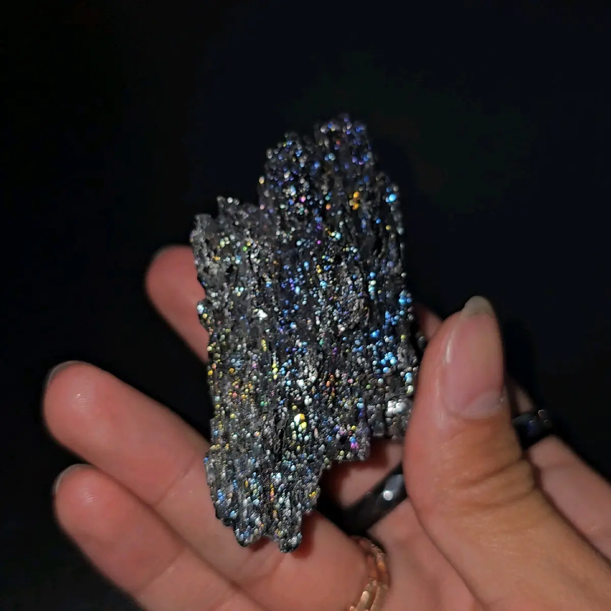 Raw Carborundum Crystal Rock | Very Colorful Reflective Colors | Small 1-6 Oz