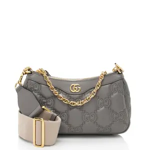 Pre-owned GUCCI Leather Clutches & Wristlets Jumbo GG Matelasse Chain Small Crossbody
