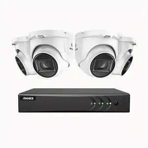 EL200 - 1080p 8 Channel Outdoor Wired Security CCTV System with 4 Cameras, 3.6 MM Lens, Smart DVR with Human & Vehicle Detection, 66 ft Infrared Night Vision, 4-in-1 Output Signal