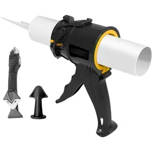 Caulking Gun Kit - Patent Design Anti Drip Mechanism 12:1 Thrust Ratio Portable Tool for Home Hardware Seal