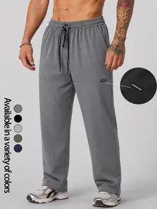 Mens Ice Silk Athletic Pants Straight Leg Drawstring Joggers Lightweight Breathable Training Pants Casual Commuter Activewear Summer Workout Track Pants Loose Fit Running Travel Everyday Wear Sweatpants