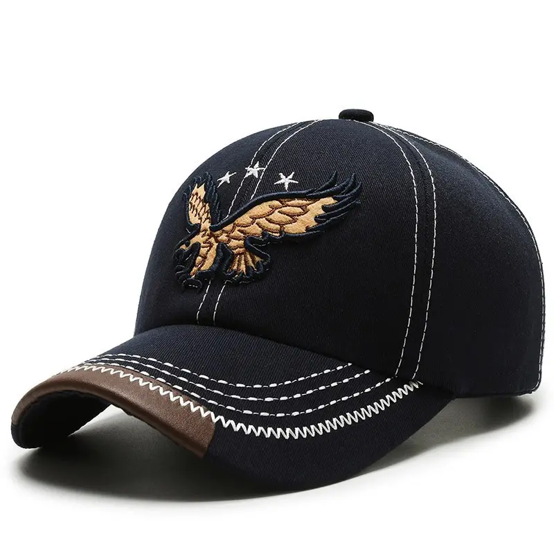 Breathable Eagle Embroidered Sun Hat, Outdoor Sports Cap, Adjustable Snapback Cap, Ideal Gift Choice, Universal Fit, All Seasons, Plain Pattern