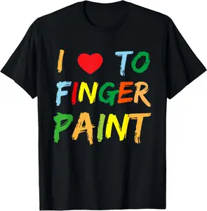 I Heart Love To Finger Paint I'm Paint Cute Couple Valentine T-Shirt Cotton Short Sleeve Shirt Casual Tee Top streetwear