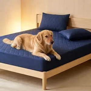 Contemporary Diamond Quilted Waterproof Bed Cover, Waterproof Protection, Slip Resistant Design, Pet Friendly Full Coverage Protector, Deep Pocket Essential for Summer