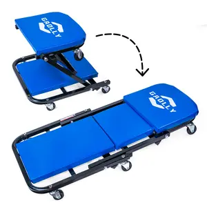 2-in-1 Adjustable Garage Creeper Seat - Foldable Z Design Car Mechanic Roller Stool, 36 Inch Under Vehicle Chair with 6 Casters, 330 lbs Weight Capacity