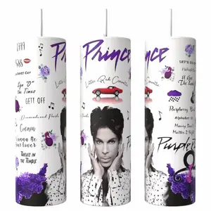 Music Purple Rain  20oz skinny Tumbler Drinkware Insulated Lid Coffee Portable