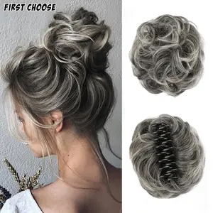 First Choose Claw Clip Messy Bun Hairpieces, Wavy Curly Claw Clip in Chignon Hairpieces for Women