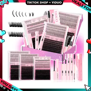 YIDUO Lash Clusters Kit with Spikes Bottom Lashes Extensions 816Pcs Bulk Packs with 2X Bond&Seal Wispy Individual Fake Eyelash Kit Wholesale Large Pack for Beginners Gift Choice DealsforYouDays
