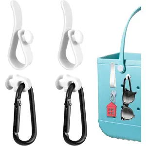 4 count Hooks Set Accessories Compatible for , Insert Carabiner Key Chain Holder Charms, Compatible for Small & Large Beach Bags