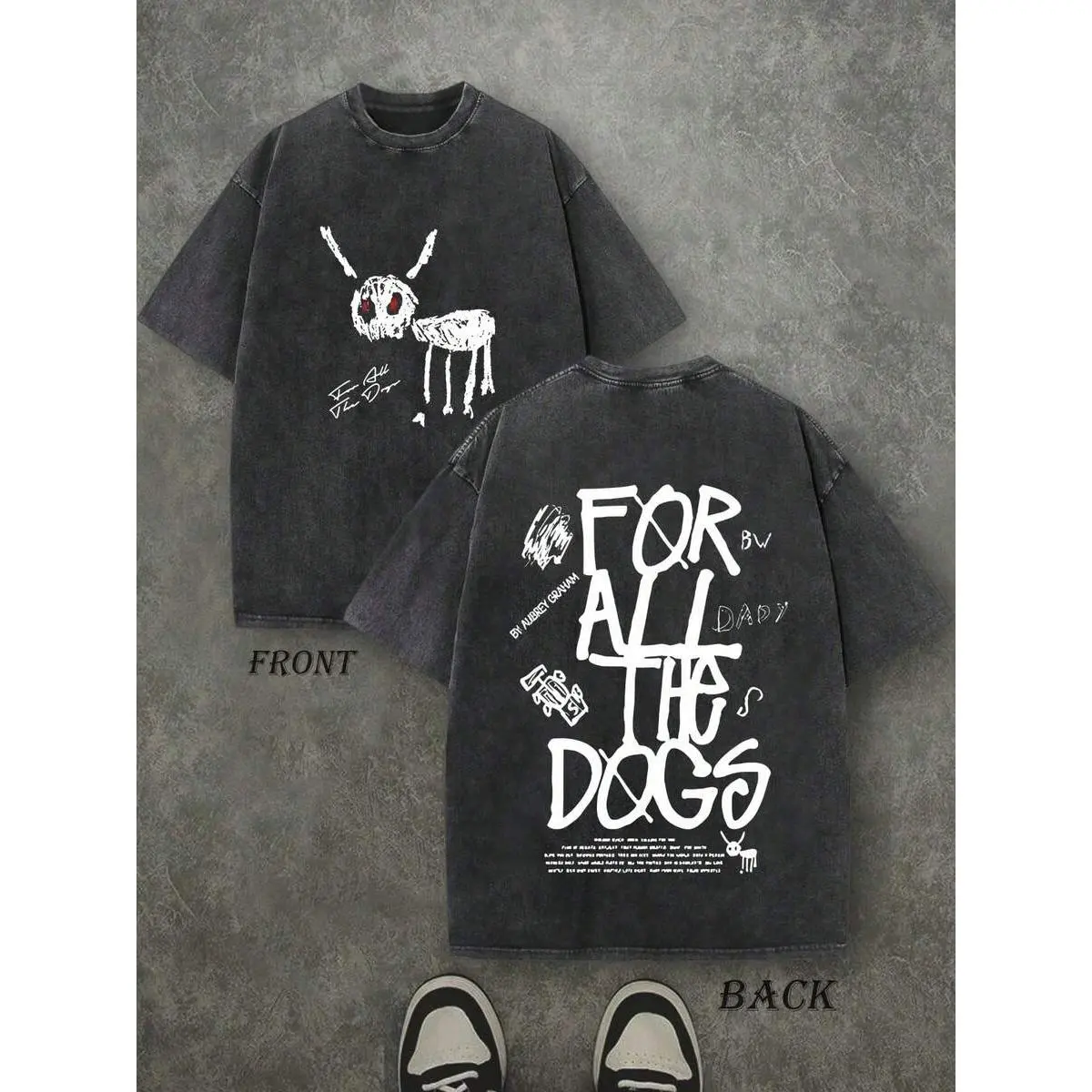 Double-Sided Digital Printed T-Shirt Rapper DrakeFOR ALL THE DOGS Graphic TeeHip Hop T Rend T-Shirt  1Pcs Casual Soft Short Sleeve Pure 100% Cotton 220gsm T-Shirt ,Unisex