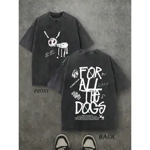 Double-Sided Digital Printed T-Shirt Rapper DrakeFOR ALL THE DOGS Graphic TeeHip Hop T Rend T-Shirt  1Pcs Casual Soft Short Sleeve Pure 100% Cotton 220gsm T-Shirt ,Unisex