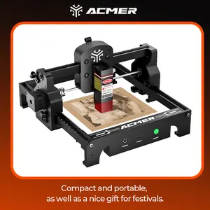 ACMEER S1 2.5W Laser Engraver, All-in-One Ready-to-Use for Christmas Gifts & DIY Crafts, 130x130mm Work Area, Ideal for Beginners, Engraves Wood, Leather, Leaves & More