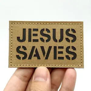 Jesus Saves Letter Pattern Embroidery Design Patch, 1 Count Durable & Versatile Badges for Backpack Vest Clothing Patches, Sewing Accessories for Home Use