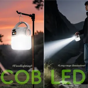 2Pack Rechargeable Solar Lights Outdoor, Waterproof Dual LED Light Lantern & Flashlight, Emergency LED Lamp, Camping Light, Tent Light, Solar Led light, LED Bulb Night Light for Camping Home
