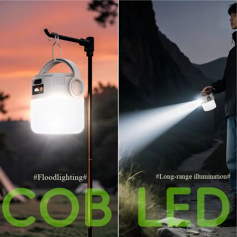 2Pack Rechargeable Solar Lights Outdoor, Waterproof Dual LED Light Lantern & Flashlight, Emergency LED Lamp, Camping Light, Tent Light, Solar Led light, LED Bulb Night Light for Camping Home