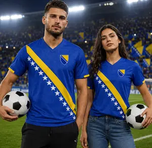 Bosnia Soccer Jersey Shirt, Bosnian Flag Fan Apparel, Football Sports Jersey for Men Women