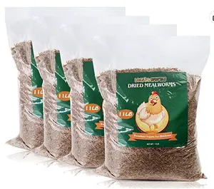 LuckyQworms 44 lbs Dried Mealworms for Chickens Birds Bluebirds Hamsters Turtles Fish Hedgehogs High Protein Omega-3 Fatty Acids Pet Food for Poultry Reptile Rodent Daily Treats