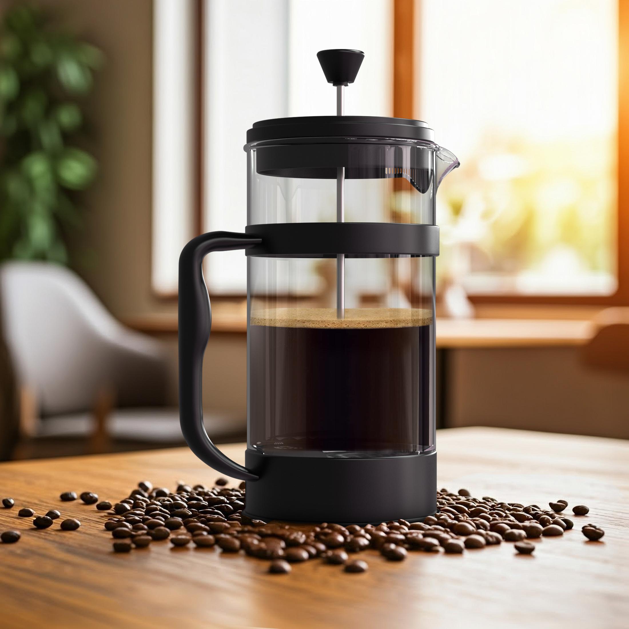 Utopia Kitchen 34oz Borosilicate Glass French Press | Heat-Resistant Coffee & Tea Maker, Thickened Glass, Travel & Camping Ready – Black Utopia Kitchen 34oz Borosilicate Glass French Press | Heat-Resistant Coffee & Tea Maker, Thickened Glass, Travel & Camping Ready – Black