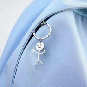 Matching Couple Keychain Friendship Keychain, Funny Middle Finger Stickman Keychain, For Best Friend BFF Couple