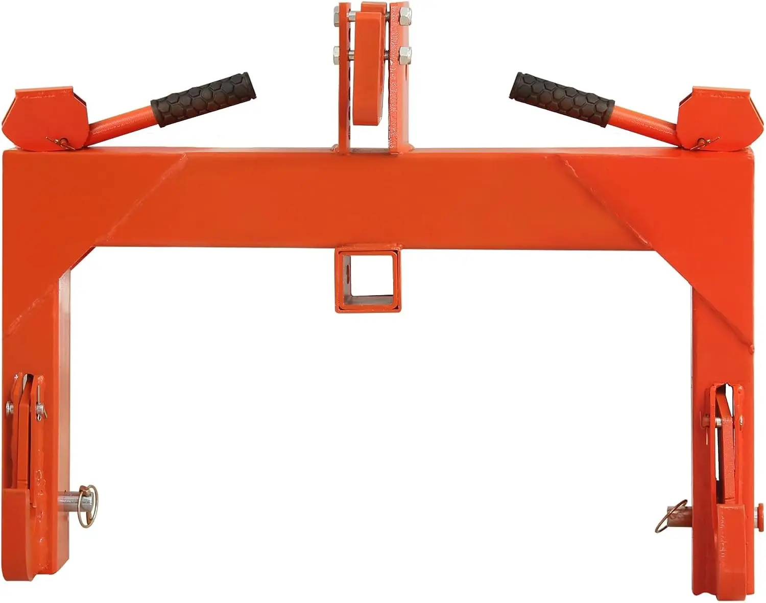 Heavy Duty 3 Point Quick Hitch for Tractors, Category 1 & 2, 3000LB Capacity, 2" Receiver, 5 Level Adjustable Hook, Triangular Welding Fixation, Bolt-on Adjustable Design