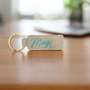 Custom Keychain for Car Keys, Back Packs etc.- Name Design, Gold Ring, multiple Colors, Ideal for Everyday Use