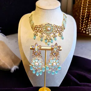 HIBA, moissantie tyaani choker set mintnecklace