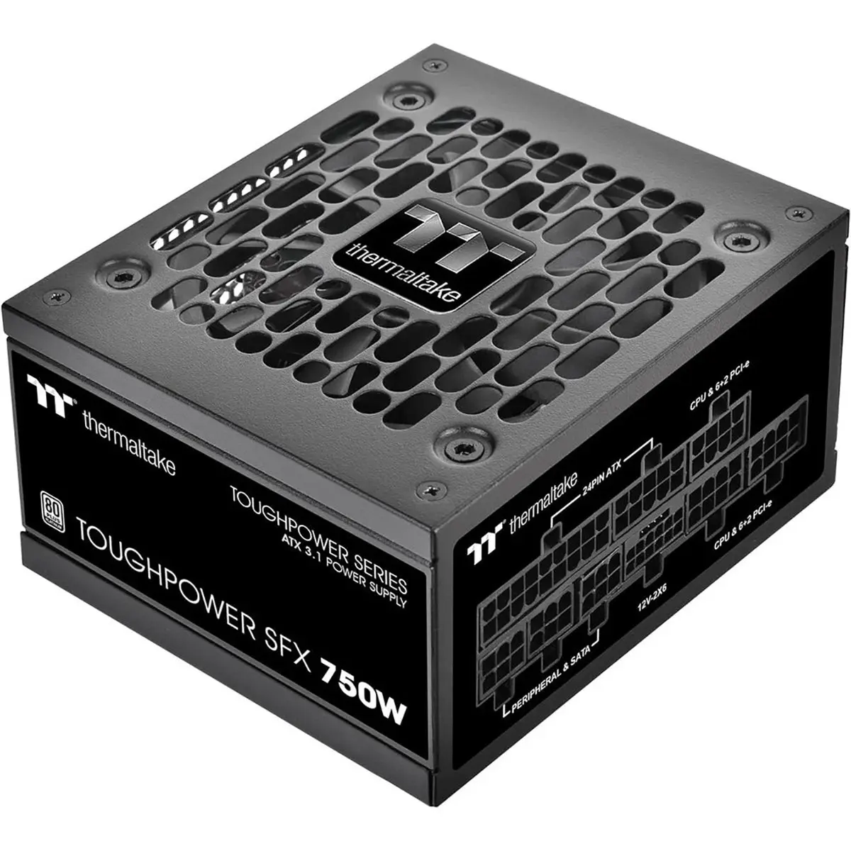 Thermaltake Toughpower SFX TT Premium Edition 750W 80 Plus Platinum Certified Fully Modular ATX 3.1 PSU Unit, Black 750W Power Supply for Desktop Components