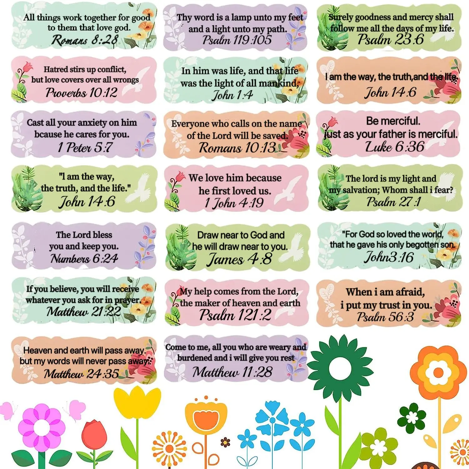Bible Verse Sticker, Floral Pattern Sticker, Decoration Sticker, Graphic Decal, Adhesive Decals, Motivational Word Stickers, 120pcs/set Self-adhesive Inspirational Scripture Sticker, Faith Motivational Jesus Christ Stamp Sticker, Christian Gift Tags