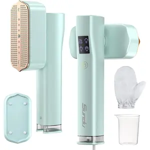Clothing steamer, portable 2-in-1 travel steamer and iron, 15 second fast heating, 100ml water tank, ironing gloves, 25 minute strong continuous steam, 1200 watts and 4 modes of travel household lightweight steam iron (mint color)