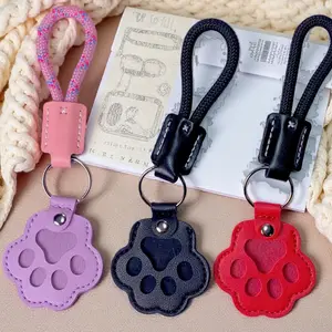 Pet Fur Memory Charm – Paw-Shaped Leather Keychain, Dog/Cat Hair Keepsake, Memorial Sympathy Gift for Grieving Pet Owners