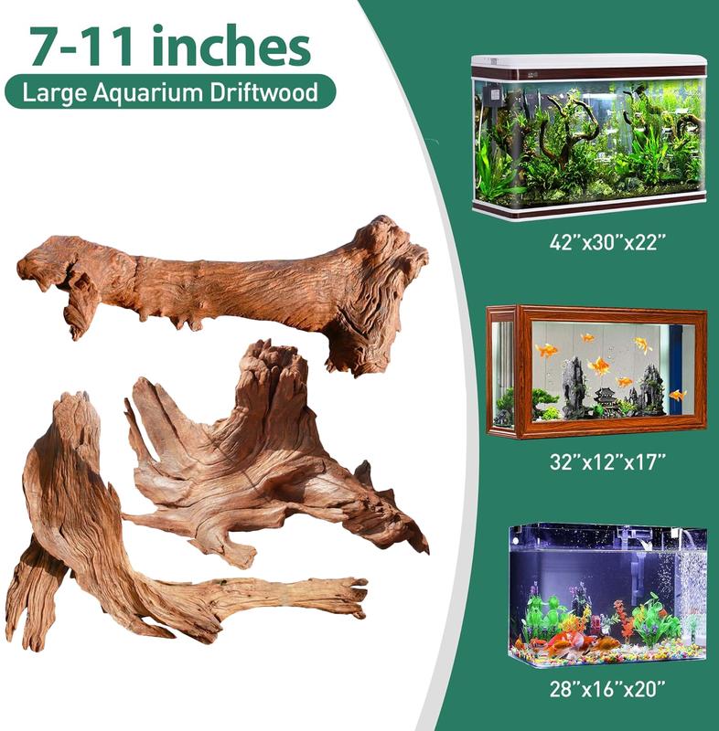 Driftwood for Aquarium Decor,Driftwood for Decorations on Fish Tank, Reptiles Bearded Dragon Accessories or Air Plants