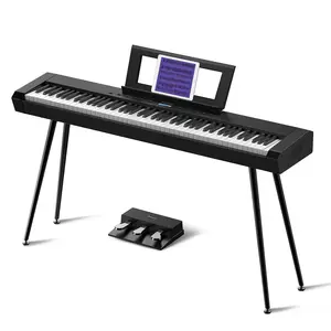 Starfavor 88 Key Full-Weighted Digital Piano, Electric Keyboard with 30W Dual Speakers, Bluetooth/USB/MIDI, Graded Hammer Action 88 Keys, Triple Pedal