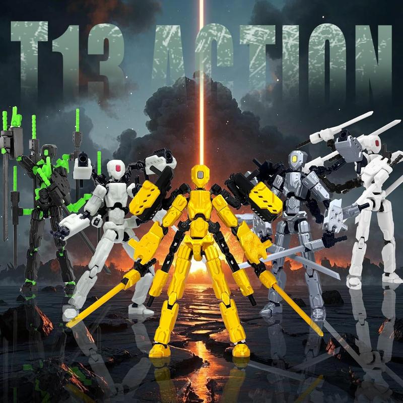 T13 Action Figure Set 8 inch T 13 Multi-Articular Mobile Robot Nova T-13,Desktop Decorations for Game Lovers Toys Assembly Completed