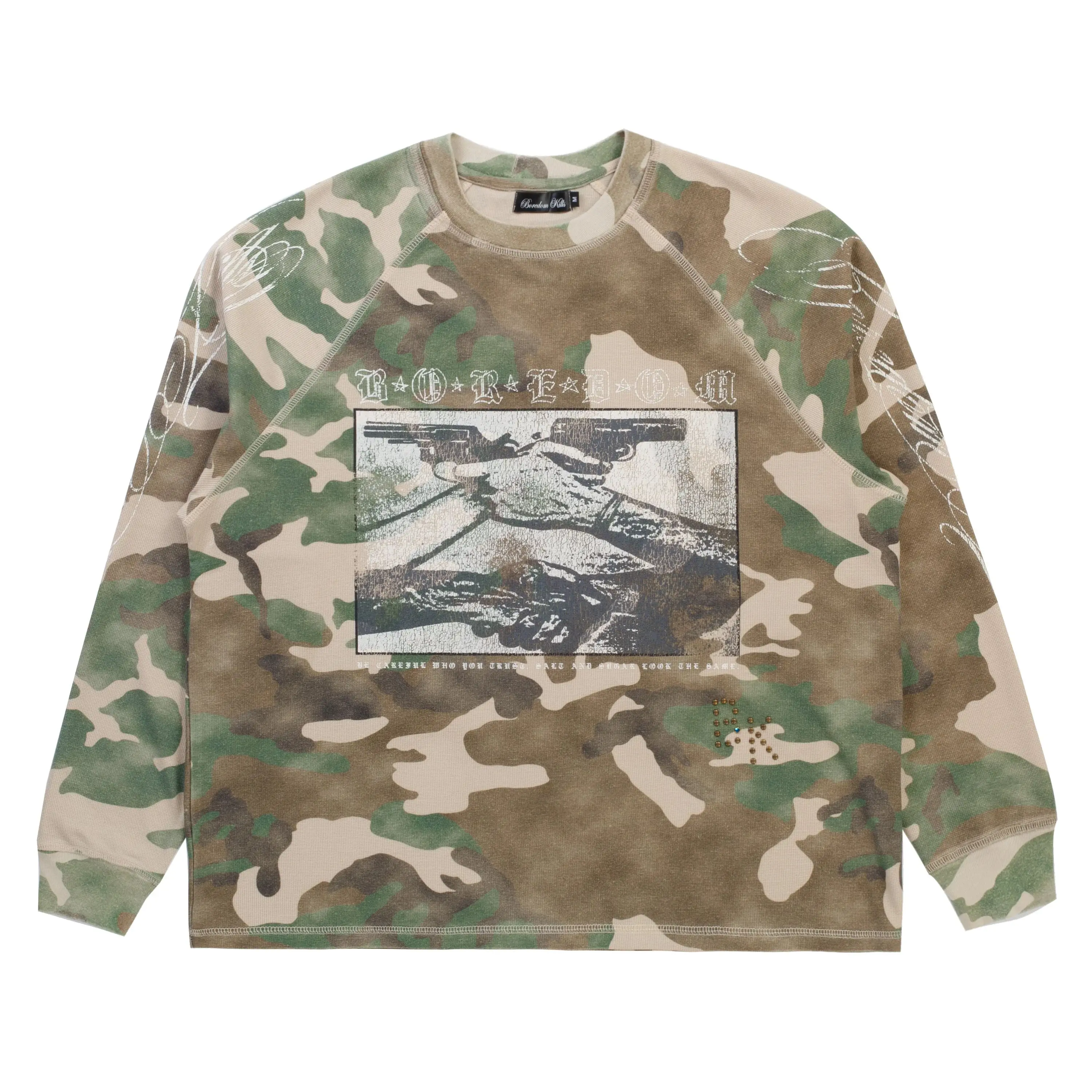 990404 Boredom Kills Trust Camo Waffle Thermal