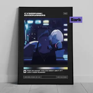 Cyberpunk Edgerunners  Premium poster  Minimalist movie poster  Retro style  Nostalgic charm  Art print  Frameless art print