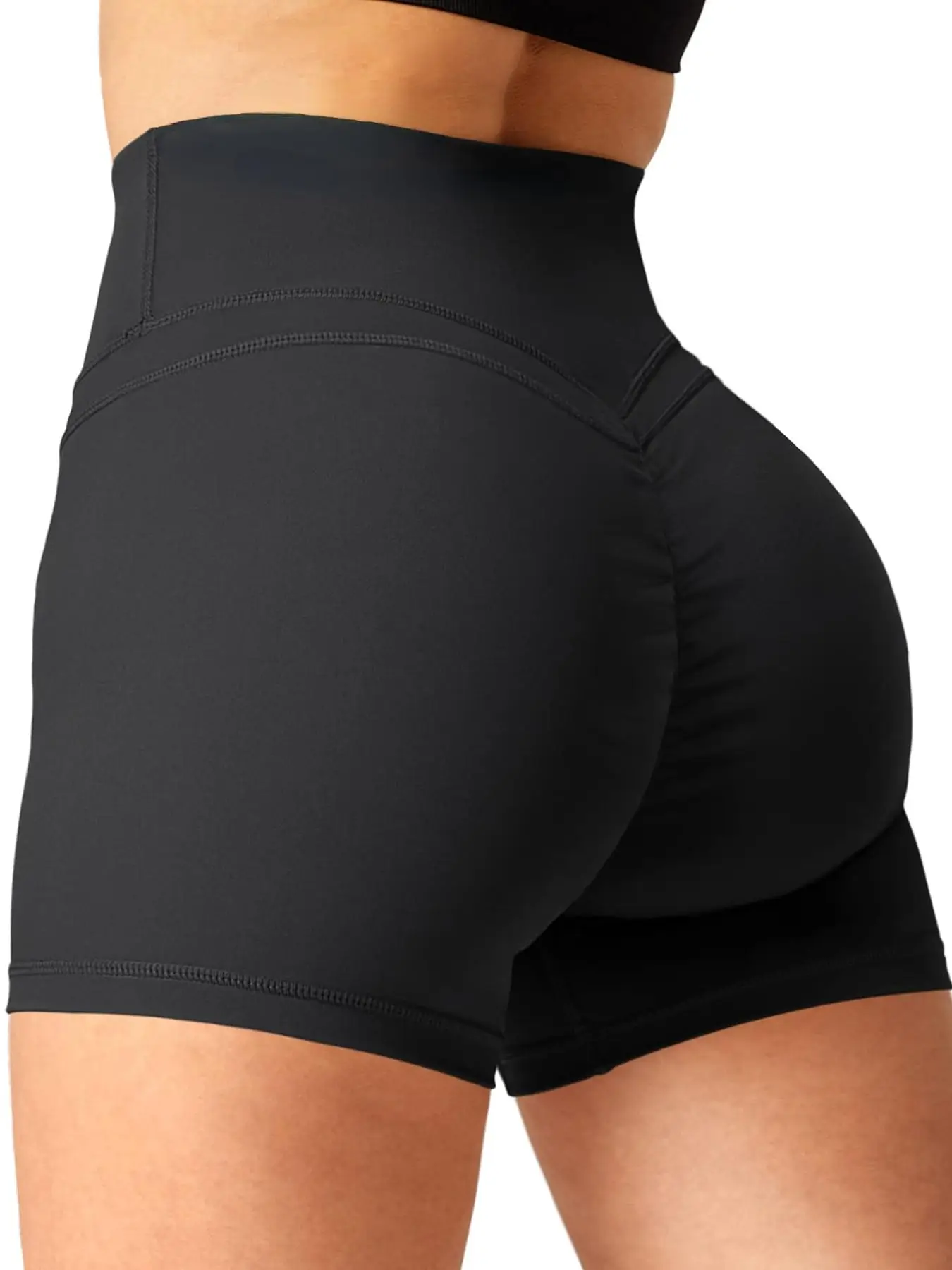 Women's Plain High Waist Sports Short Leggings, Summer Clothes Women, Gym Shorts, Sporty Breathable Comfy Stretchy Seamless Skinny Shorts for Gym Yoga