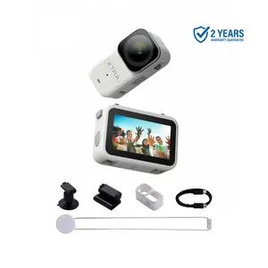 Xtra Atto Wearable 4K Action Camera, 54 g, Light and Compact, 1/1.3″ Sensor, 4K/60fps Video, 220‑Min Max Recording, 5-Min Pre-Recording, Built-in Stabilization, 128GB Storage, 600MB/s Fast Transfer